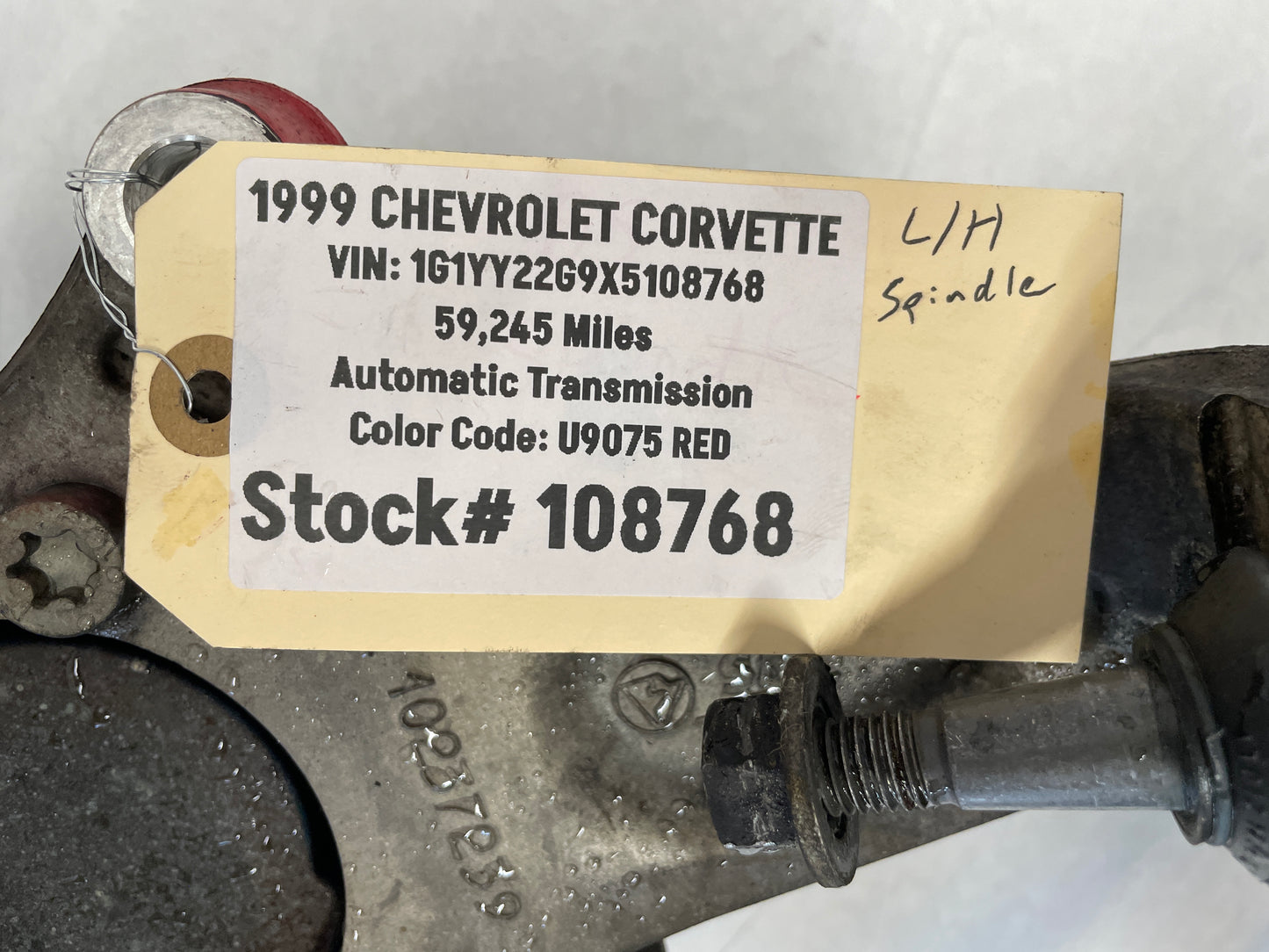 1999 Chevy C5 Corvette LH Driver Front Suspension Spindle Knuckle Hub OEM - Day's Parts Yard