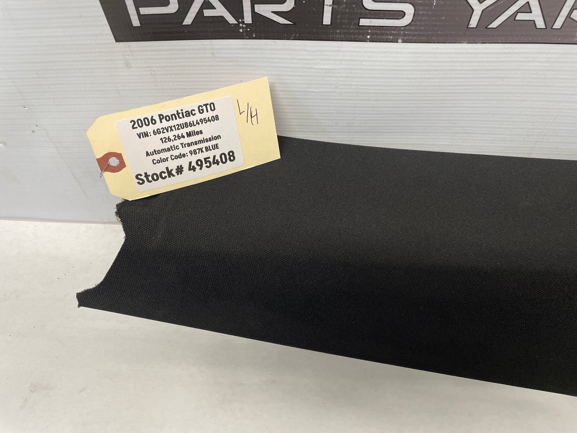 2006 Pontiac GTO LH Driver Rear C Pillar Seat Belt Cover Trim Panel OEM - Day's Parts Yard