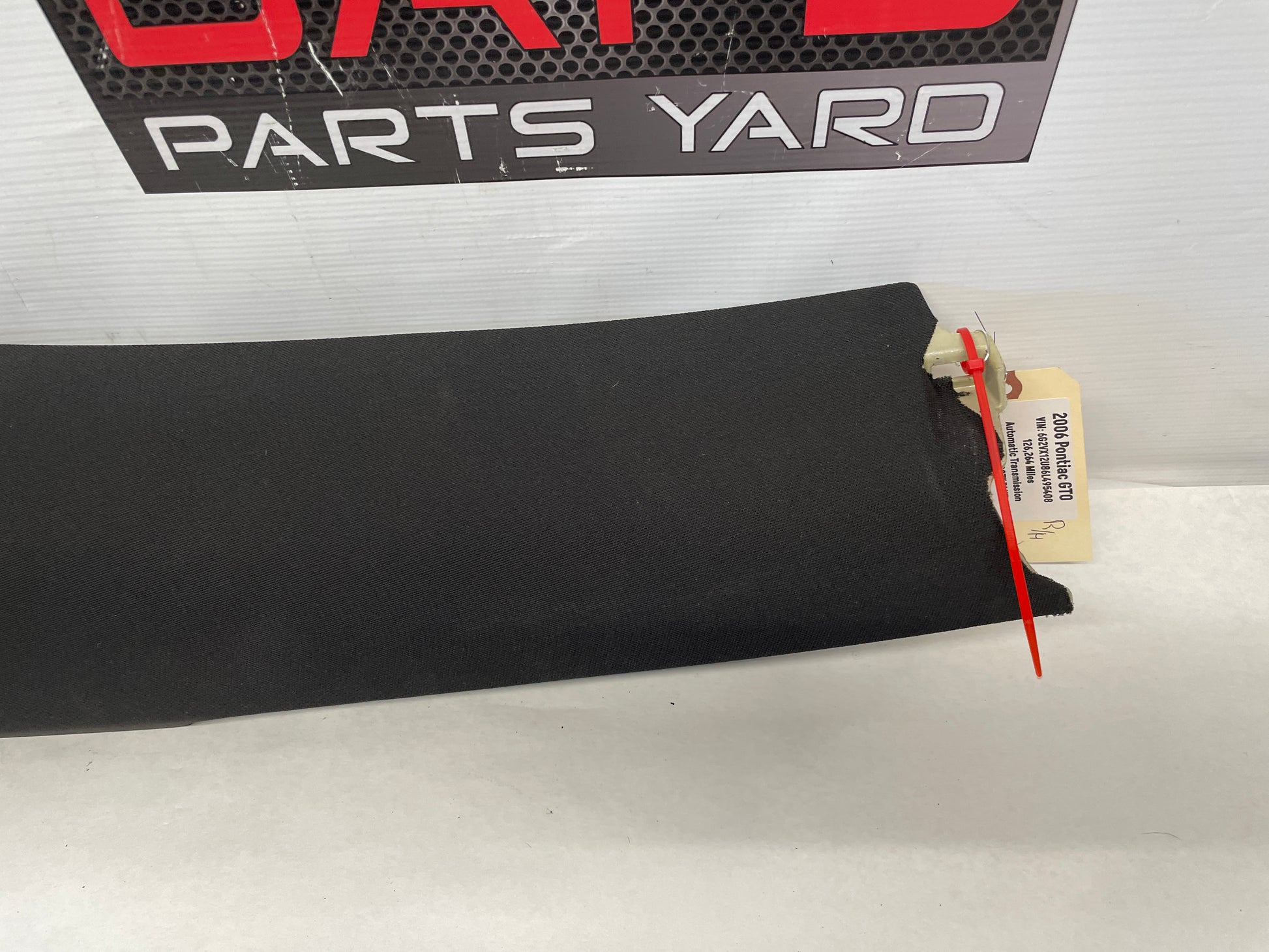 2006 Pontiac GTO RH Passenger Rear C Pillar Seat Belt Cover Trim Panel OEM - Day's Parts Yard