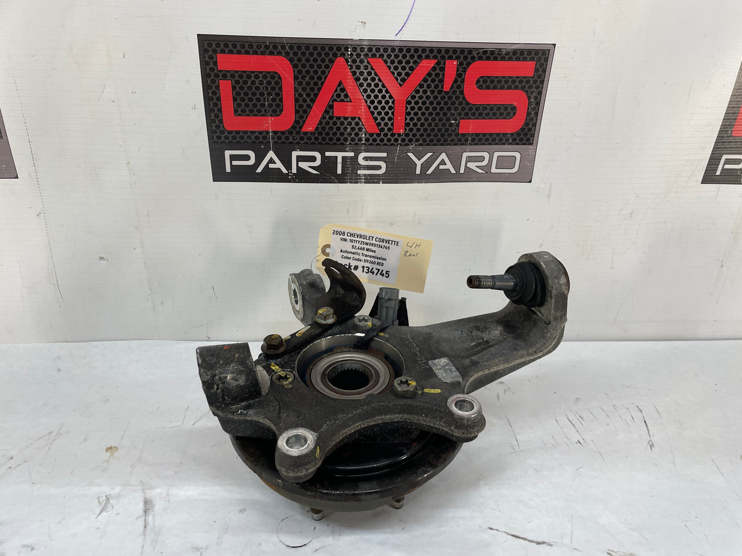 2008 Chevy C6 Corvette LH Driver Rear Suspension Spindle Knuckle Hub Wheel Bearing OEM