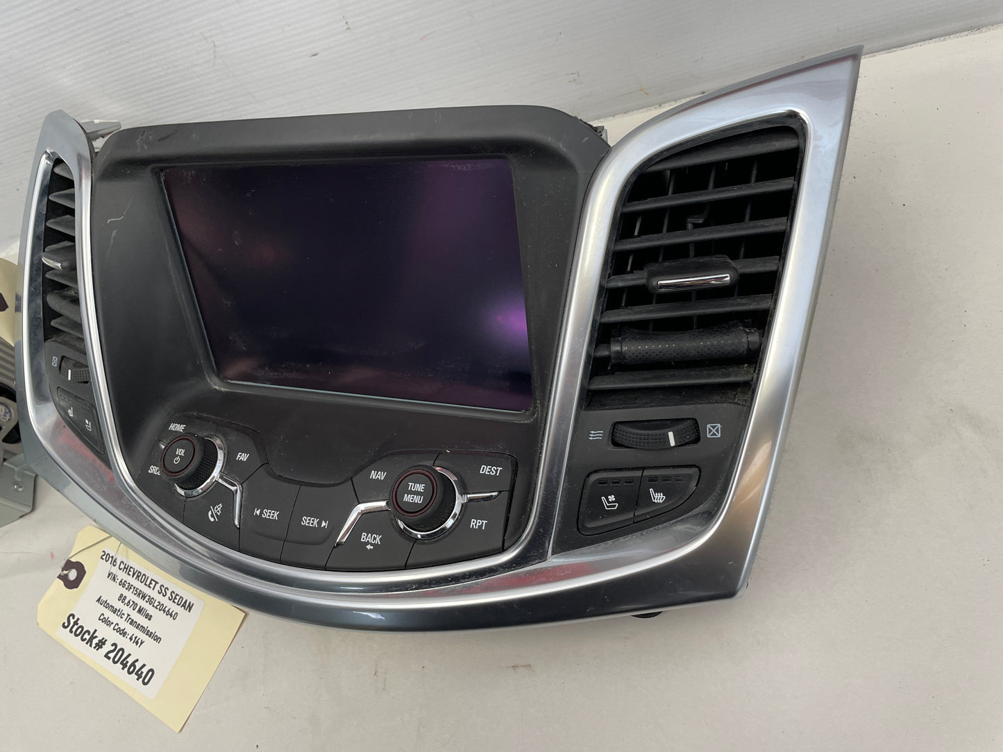 2016 Chevy SS Sedan Navigation Display Radio Stereo Receiver Face Plate OEM - Day's Parts Yard