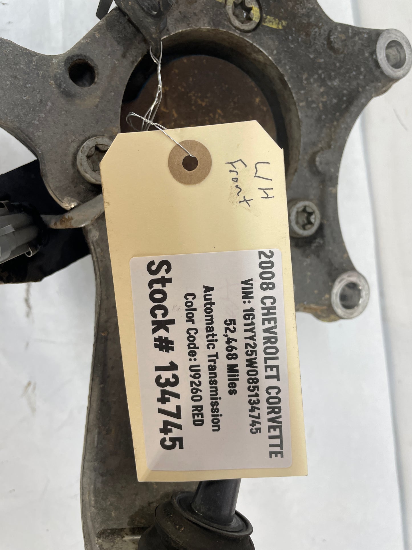 2008 Chevy C6 Corvette LH Driver Front Suspension Spindle Knuckle Hub Wheel Bearing OEM