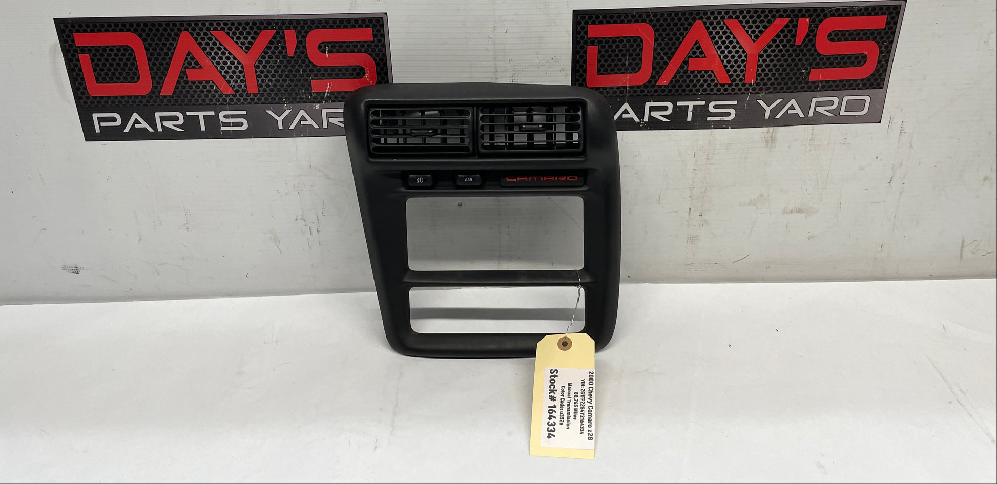 2000 Chevy Camaro Z28 Center Dashboard Radio Stereo Bezel Trim Plate OEM Ebony Black - Day's Parts Yard