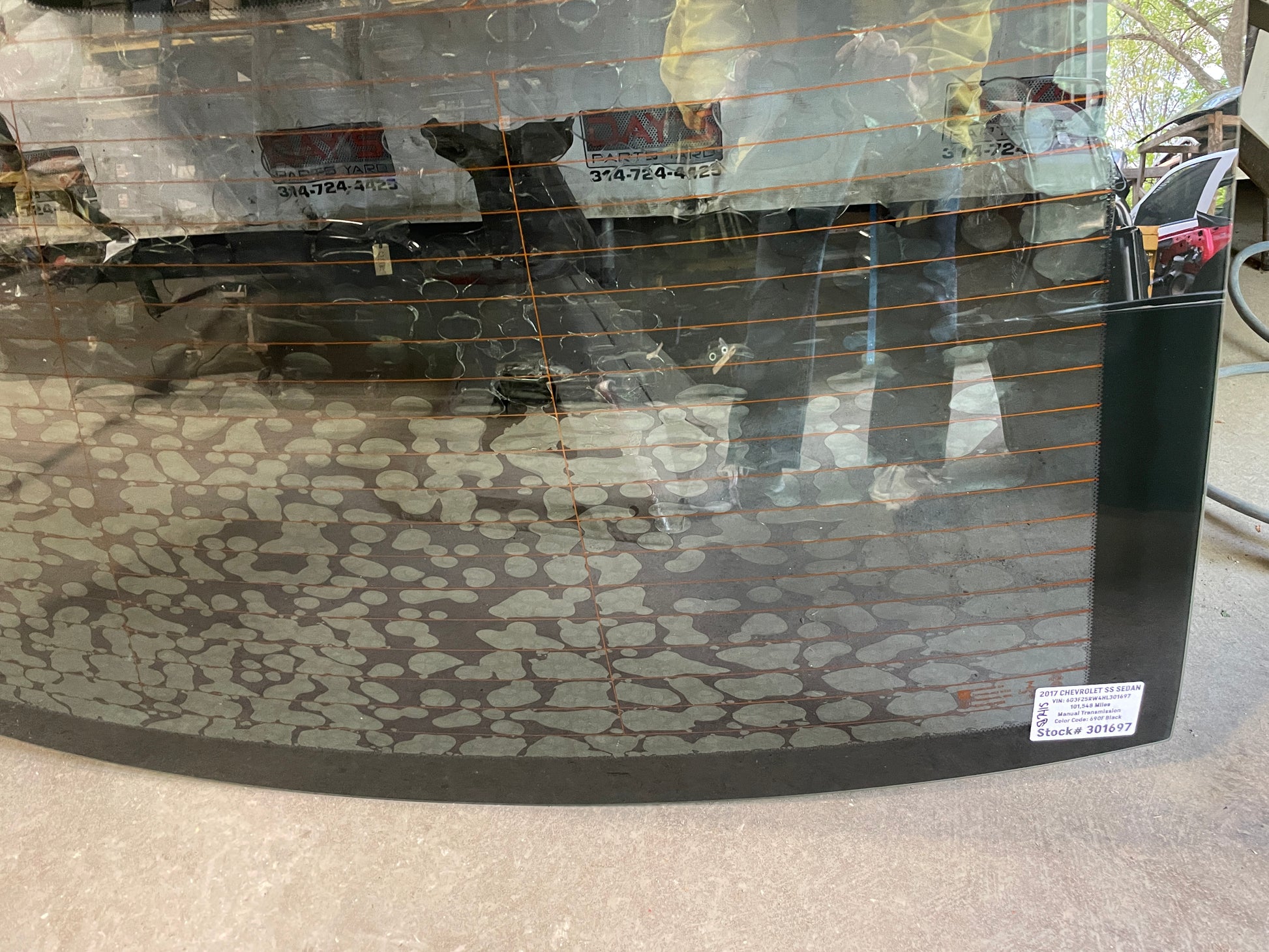 2014 Chevrolet SS Sedan Rear Back Window Glass OEM LOCAL PICK UP - Day's Parts Yard
