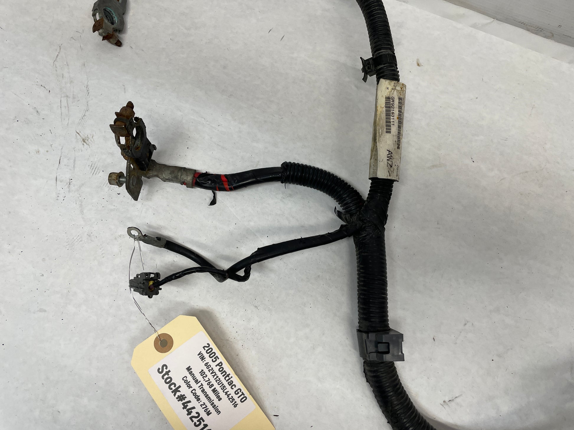 2005 Pontiac GTO Starter Alternator Positive Negative Battery Cable Wiring Harness OEM - Day's Parts Yard