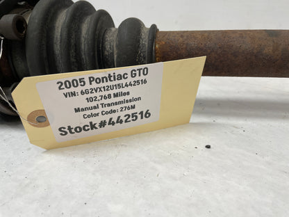 2005 Pontiac GTO LH & RH Rear CV Axle Half Shaft Aftermarket - Day's Parts Yard