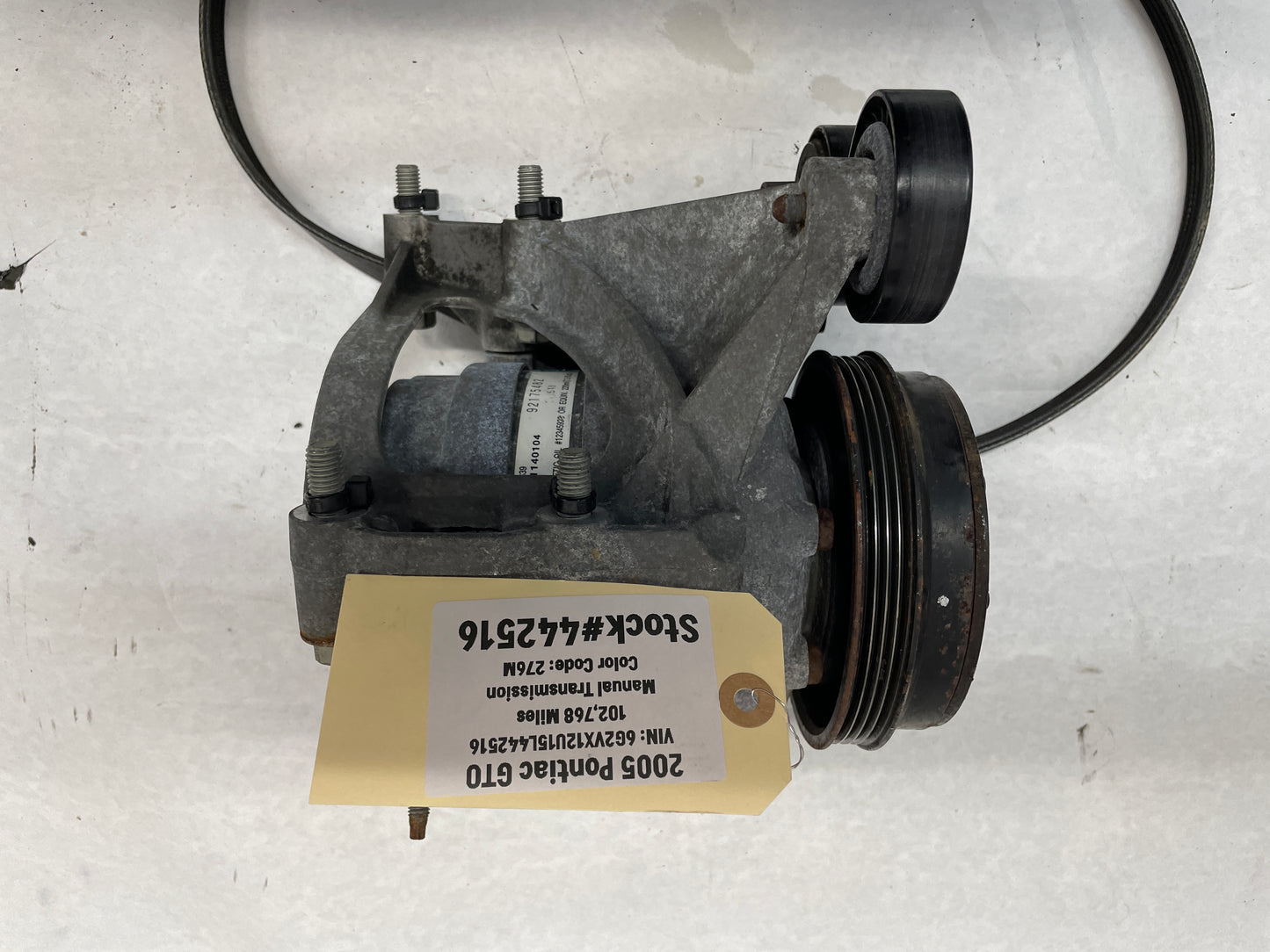 2005 Pontiac GTO AC Air Conditioner Compressor w/ Bracket OEM - Day's Parts Yard