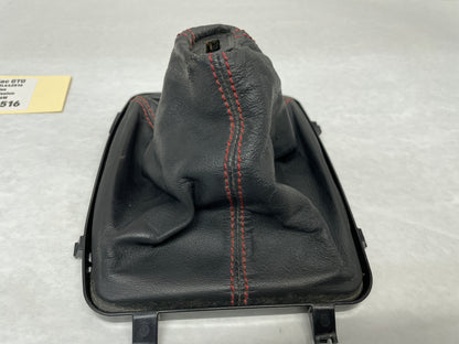 2005 Pontiac GTO Black Leather Shifter Boot Red Stitching OEM - Day's Parts Yard