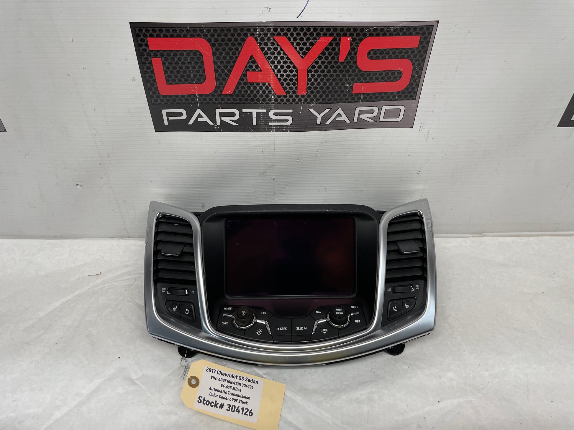 2017 Chevy SS Sedan Navigation Display Radio CD Player Face Plate Screen Control Bezel OEM - Day's Parts Yard