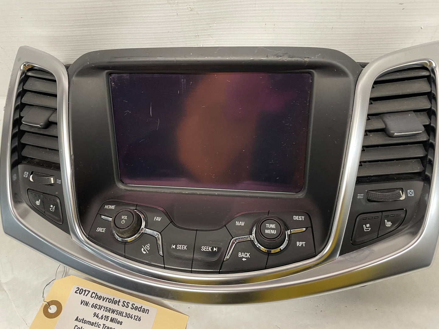 2017 Chevy SS Sedan Navigation Display Radio CD Player Face Plate Screen Control Bezel OEM - Day's Parts Yard