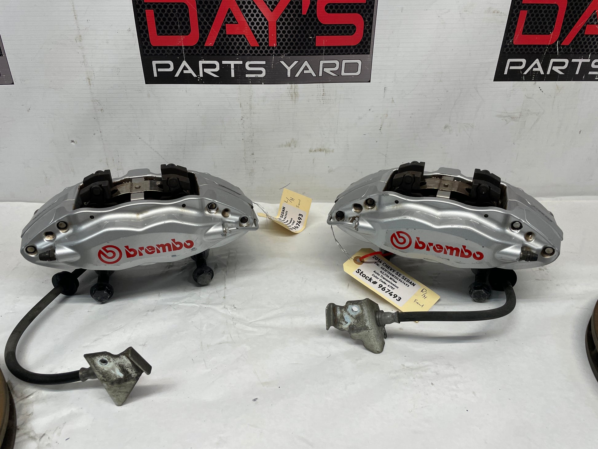 2014 Chevy SS Sedan Front Brembo Brake Calipers & Rotors OEM - Day's Parts Yard