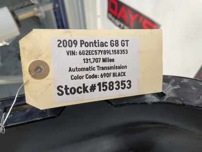 2009 Pontiac G8 GT Rear Bumper Cover w/ Valance Black OEM