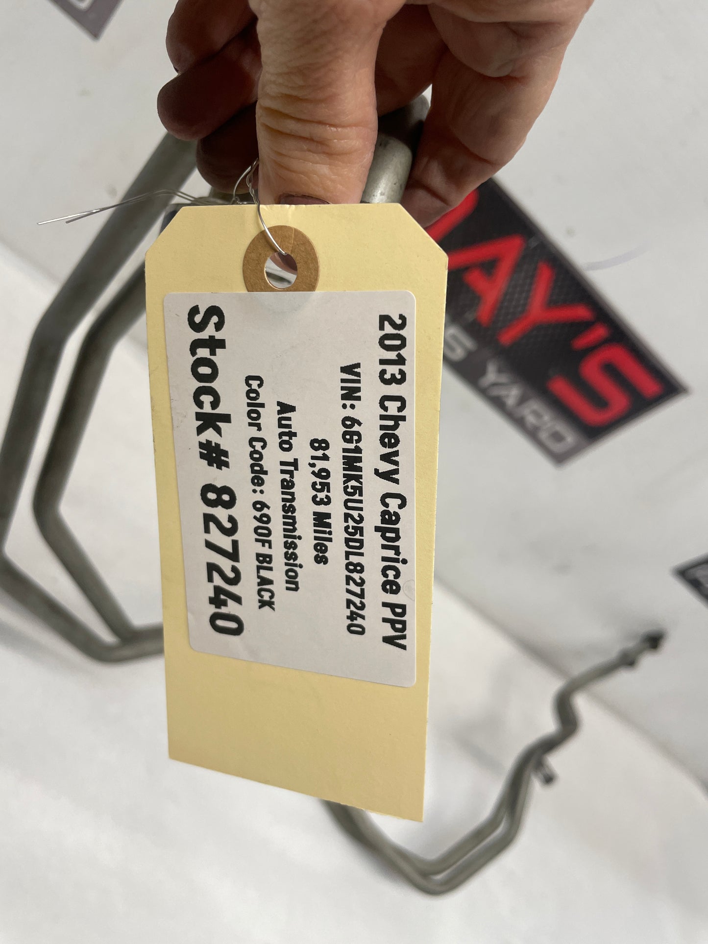 2013 Chevy Caprice PPV Transmission Oil Cooler Lines OEM