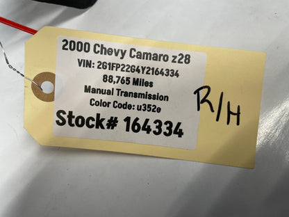 2000 Chevy Camaro Z28 RH Passenger Rear Interior Quarter Trim Panel Black Ebony OEM - Day's Parts Yard