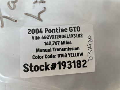 2004 Pontiac GTO License Plate Tag Light Set OEM - Day's Parts Yard