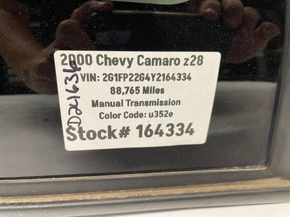 2000 Chevy Camaro Z28 LH Driver T-Top Glass Window Roof Assembly OEM - Day's Parts Yard