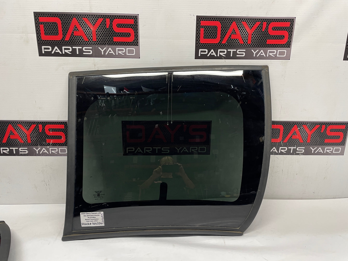 2000 Chevy Camaro Z28 RH Passenger T-Top Glass Window Roof Assembly OEM - Day's Parts Yard