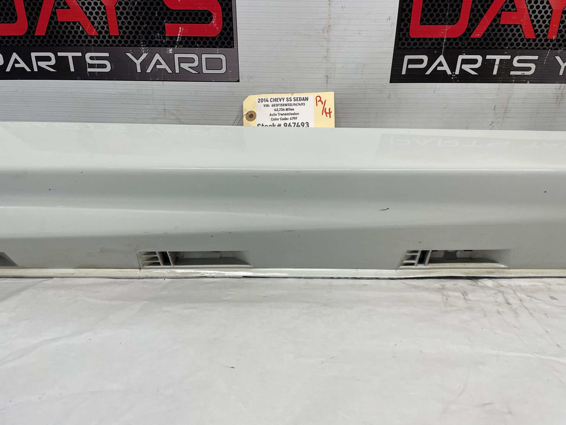 2014 Chevy SS Sedan RH Passenger Rocker Molding Side Skirt Trim Panel OEM - Day's Parts Yard