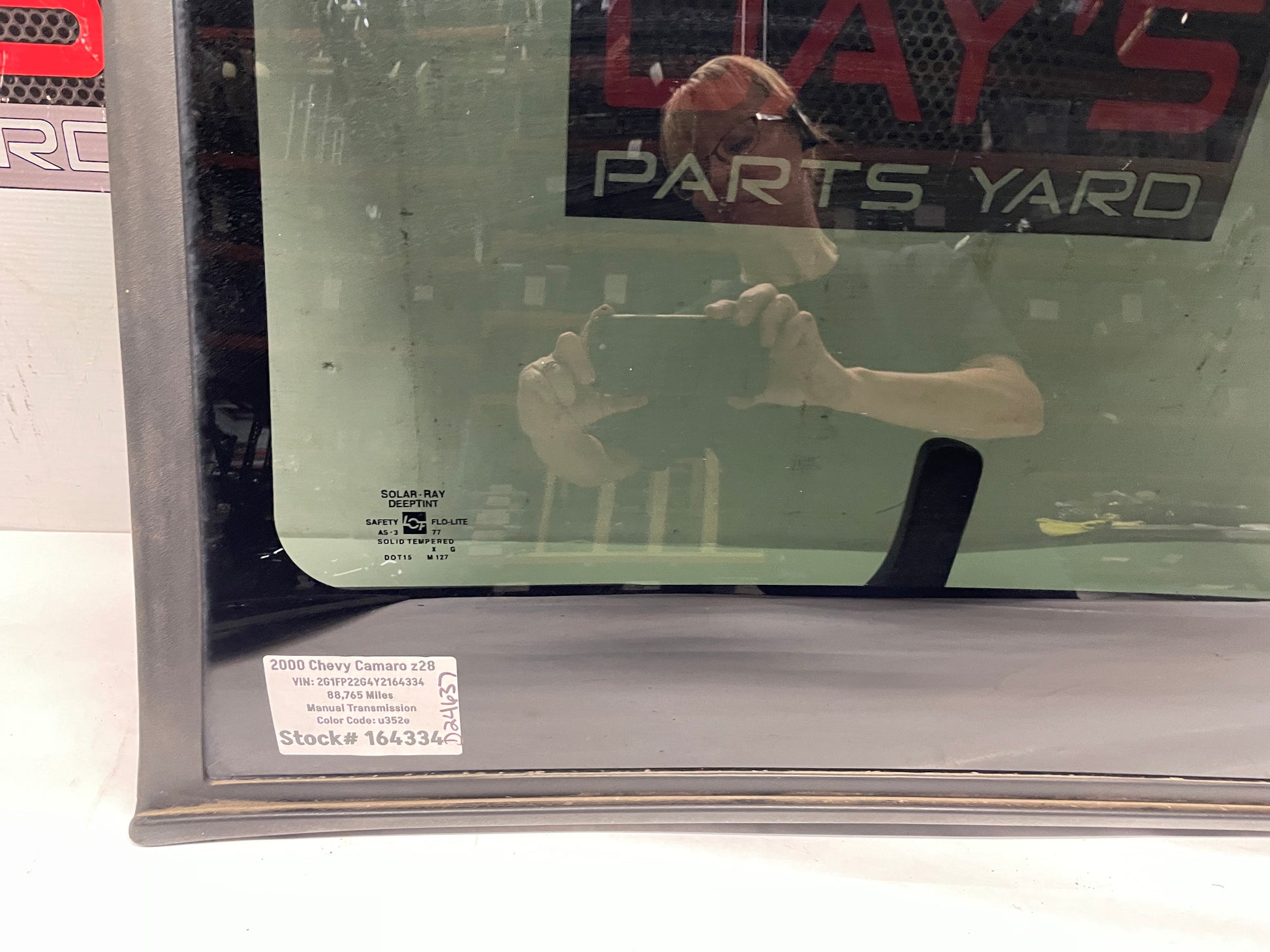 2000 Chevy Camaro Z28 RH Passenger T-Top Glass Window Roof Assembly OEM - Day's Parts Yard