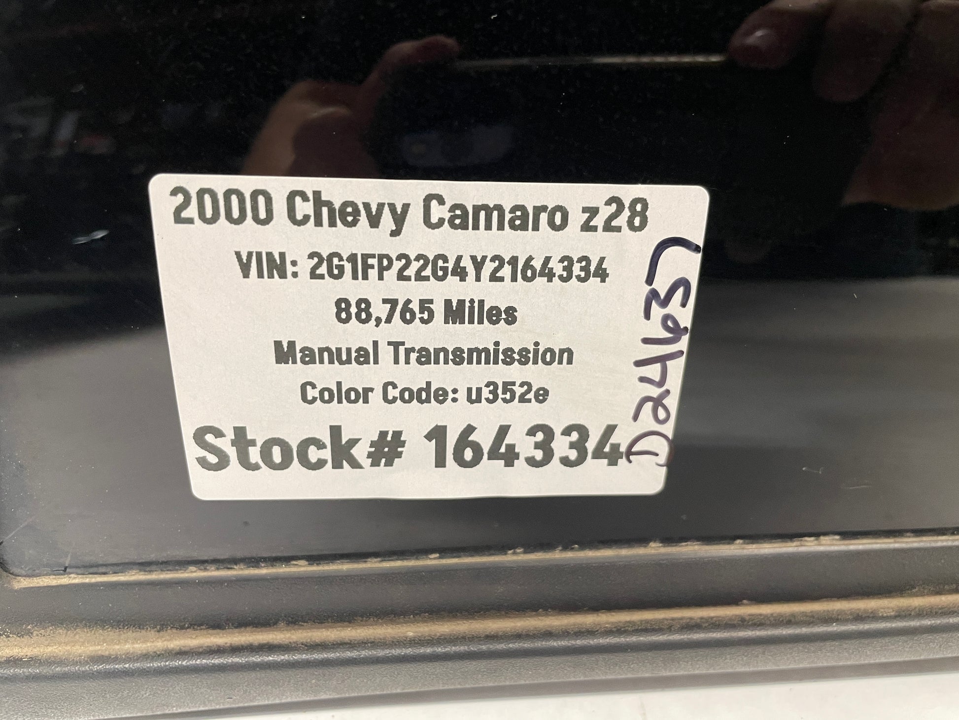 2000 Chevy Camaro Z28 RH Passenger T-Top Glass Window Roof Assembly OEM - Day's Parts Yard