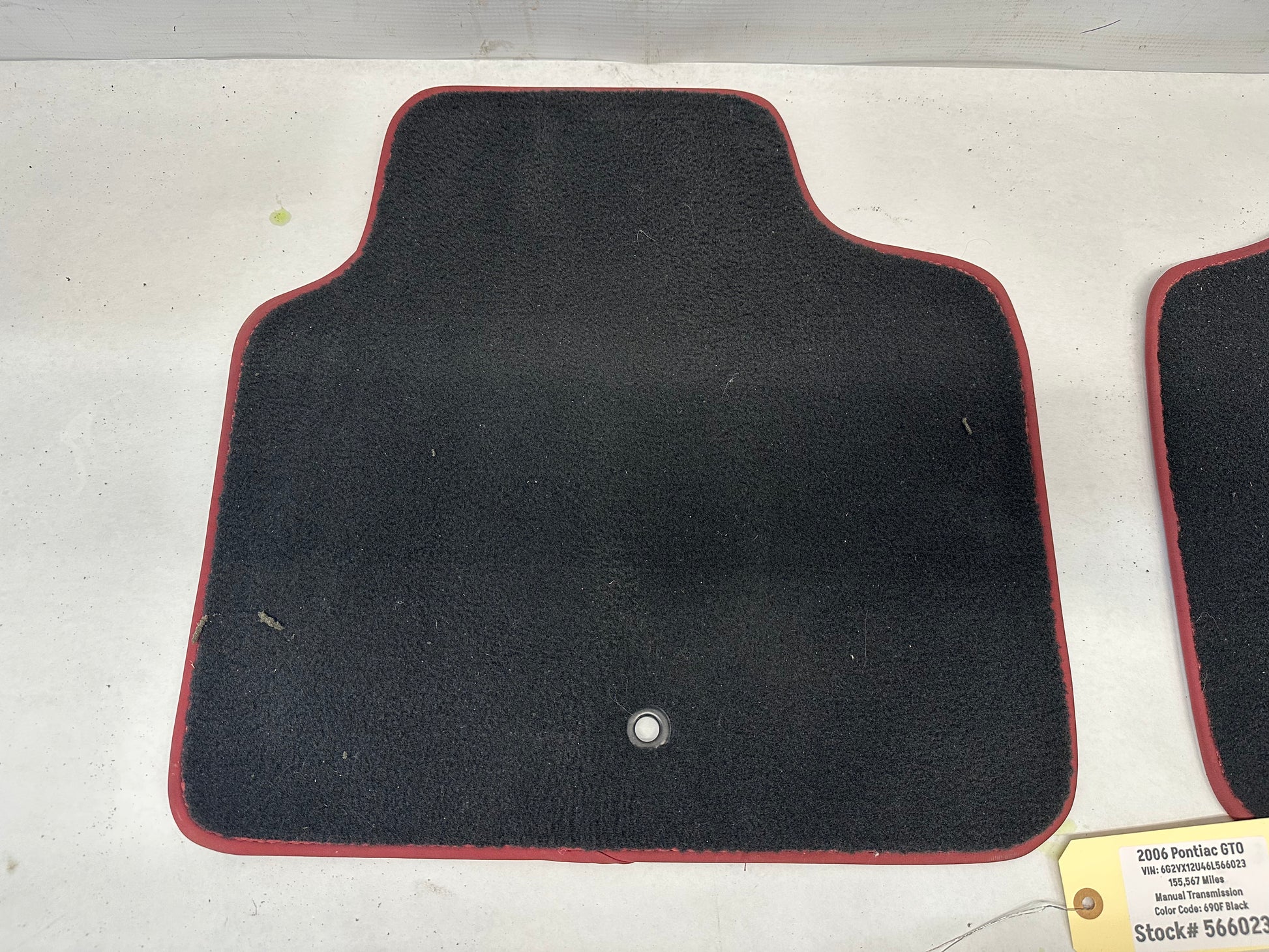 2006 Pontiac GTO RH & LH Rear Mats Red Trim OEM - Day's Parts Yard