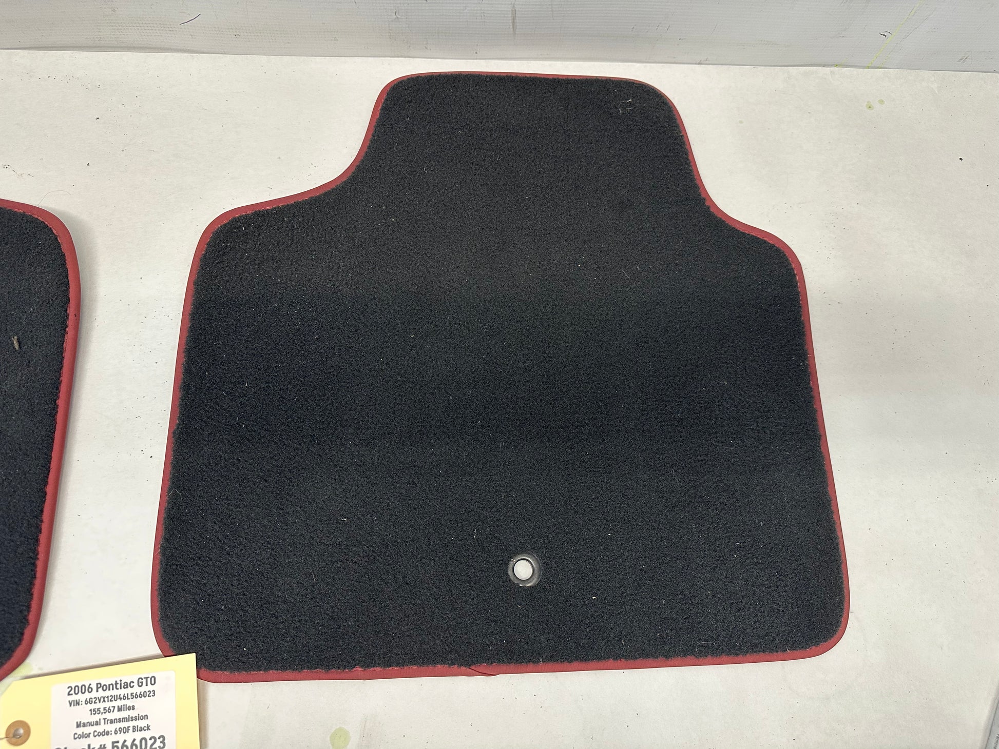2006 Pontiac GTO RH & LH Rear Mats Red Trim OEM - Day's Parts Yard