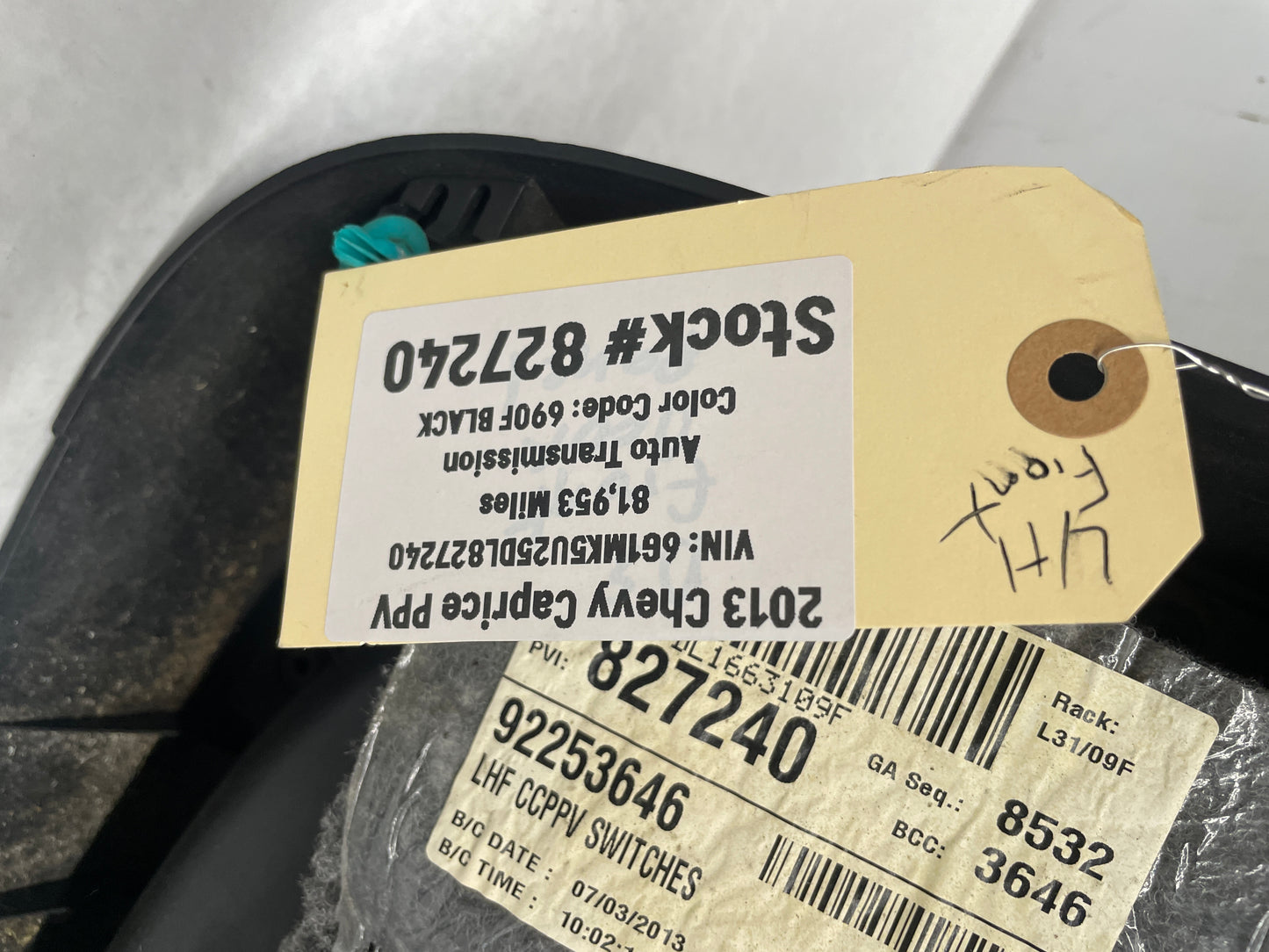 2013 Chevy Caprice PPV LH Driver Front Interior Door Panel OEM