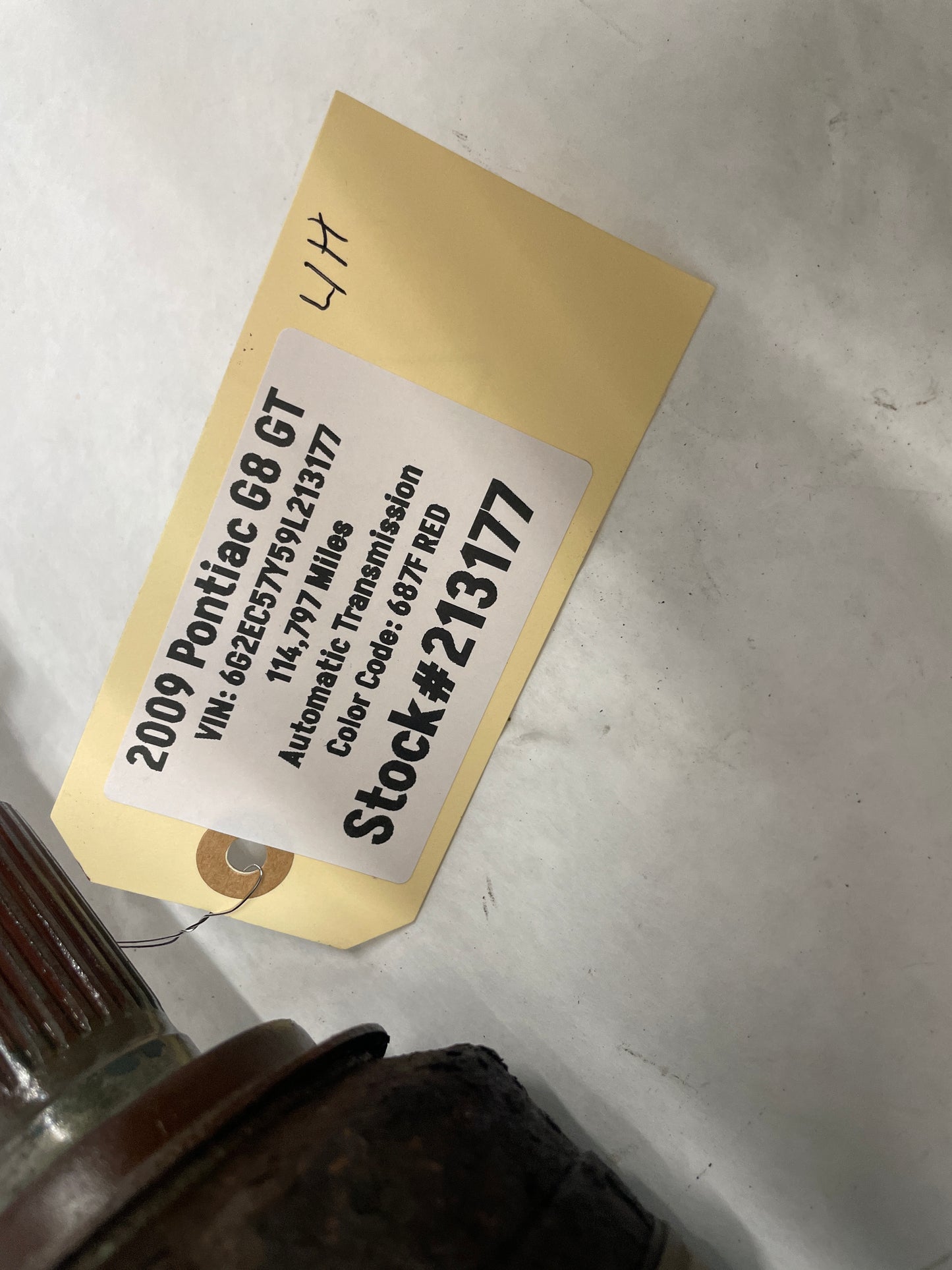 2009 Pontiac G8 GT LH Driver Rear CV Axle Half Shaft OEM