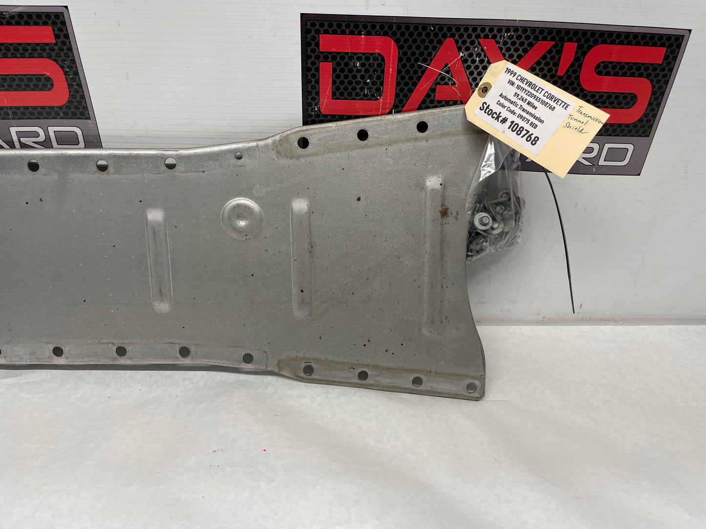 1999 Chevy C5 Corvette Torque Tube Tunnel Cover Shield Reinforcement Panel OEM - Day's Parts Yard