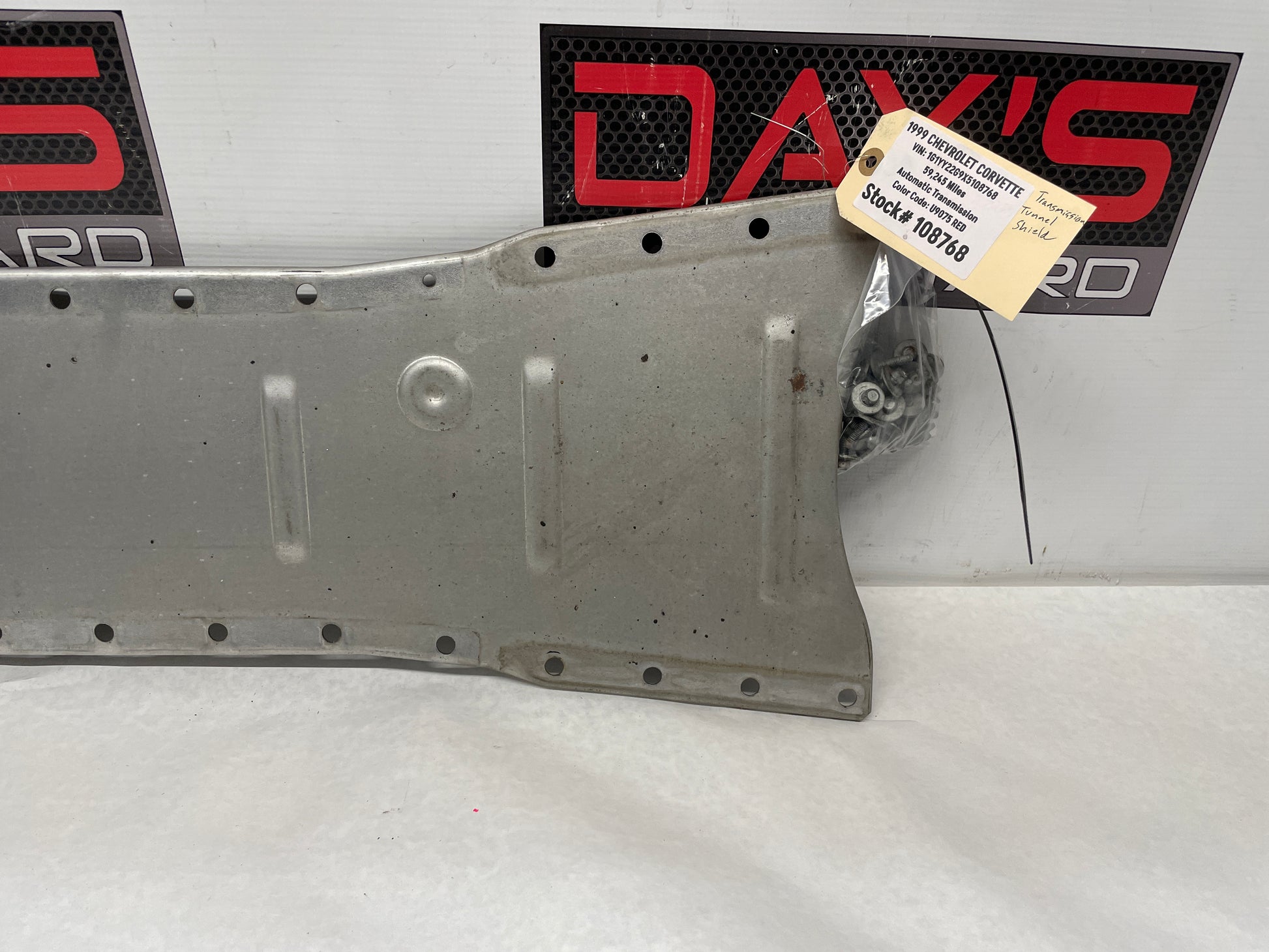 1999 Chevy C5 Corvette Torque Tube Tunnel Cover Shield Reinforcement Panel OEM - Day's Parts Yard