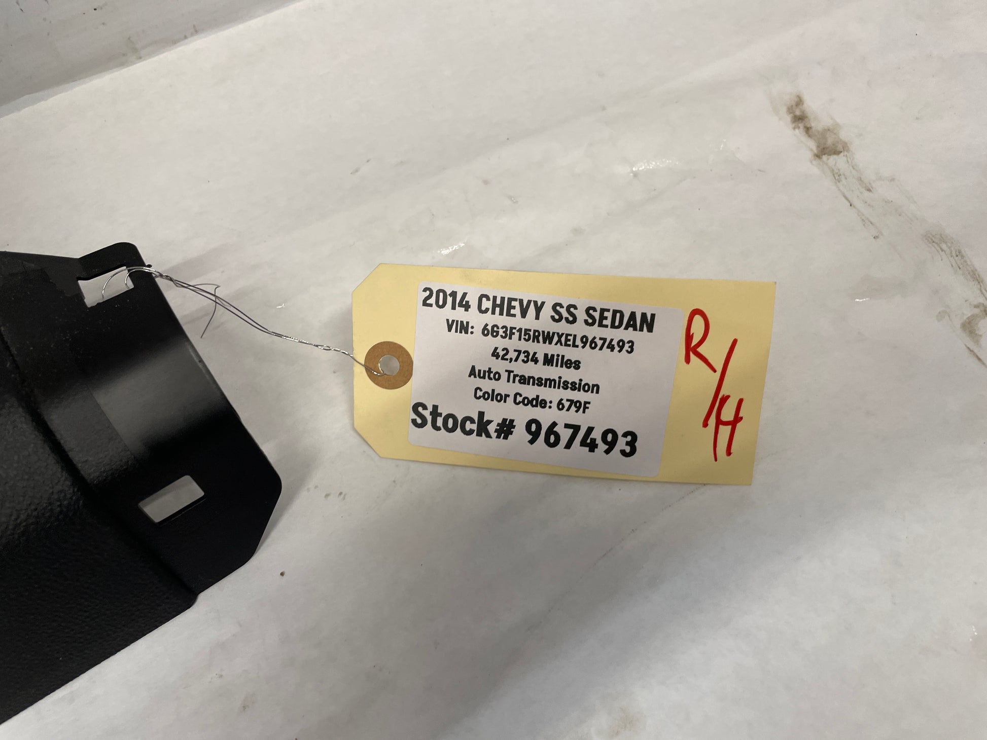 2014 Chevy SS Sedan RH Passenger B Center Pillar Carpet Retainer Trim Panel OEM - Day's Parts Yard