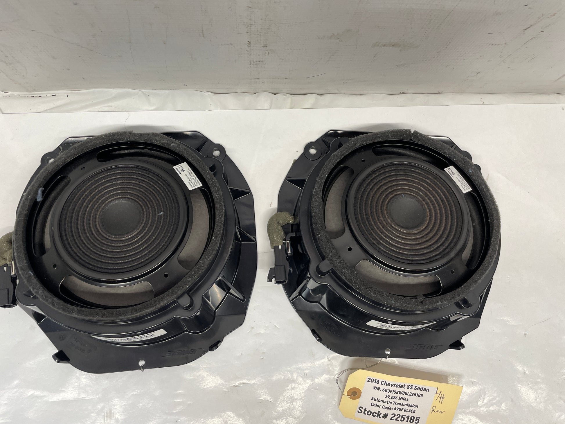 2016 Chevy SS Sedan Bose Package Tray Parcel Shelf Rear Speakers OEM - Day's Parts Yard
