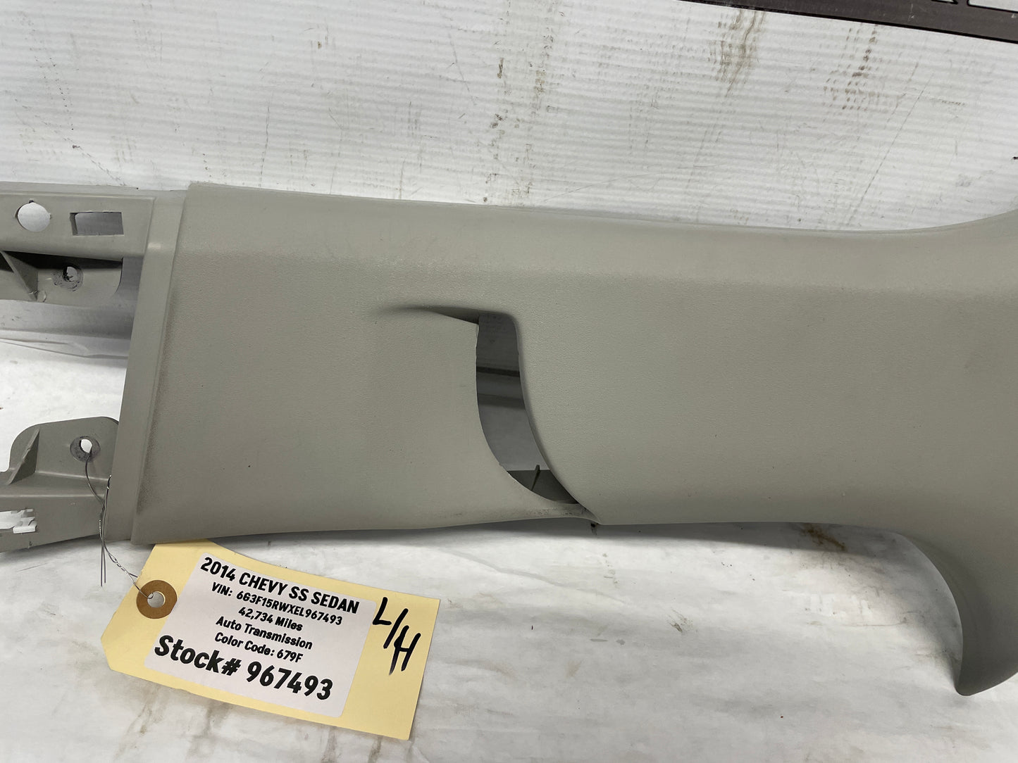 2014 Chevy SS Sedan LH Driver Interior B Center Pillar Seat Belt Trim Panel OEM