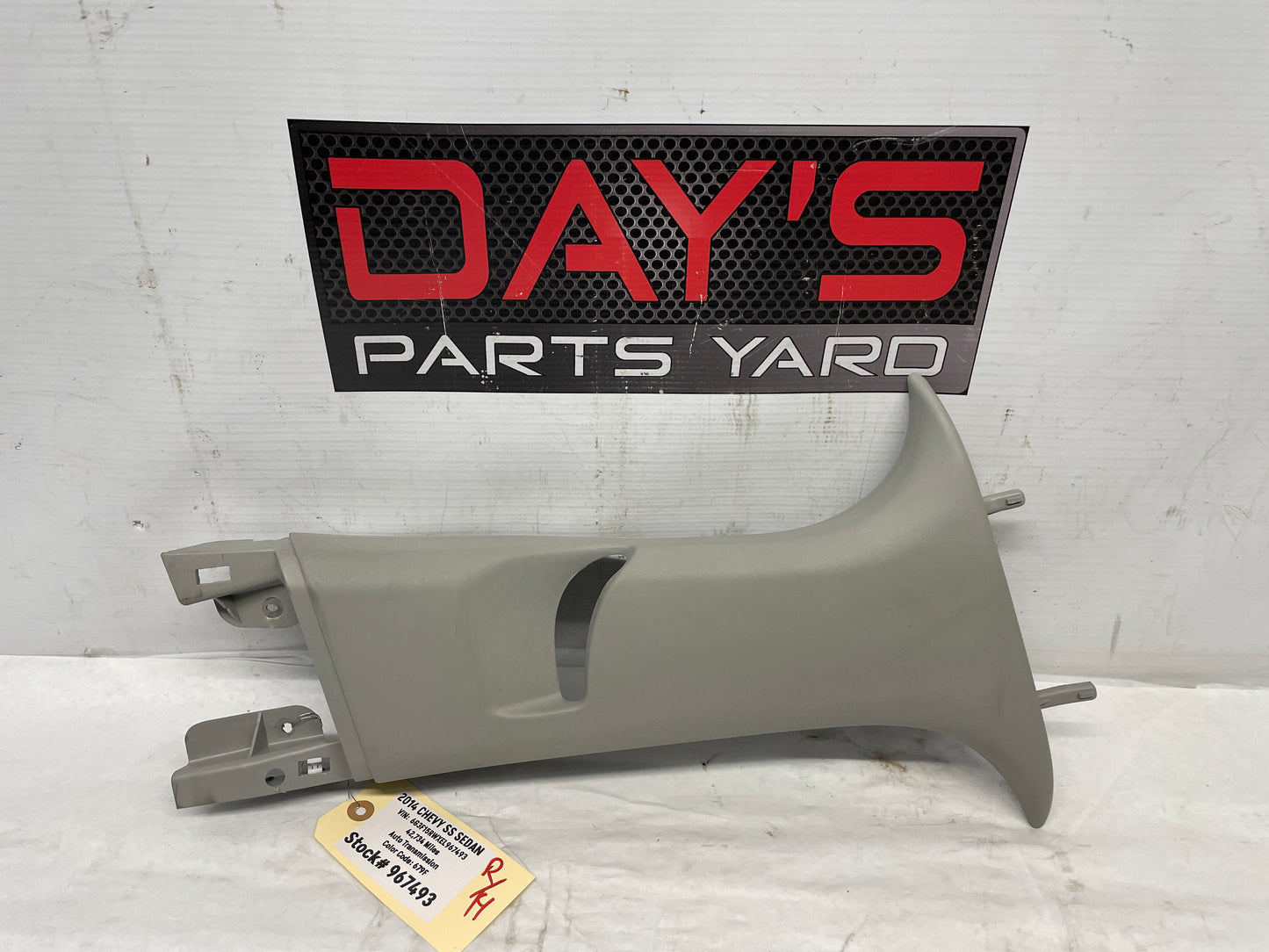 2014 Chevy SS Sedan RH Passenger B Center Pillar Seat Belt Trim Panel OEM