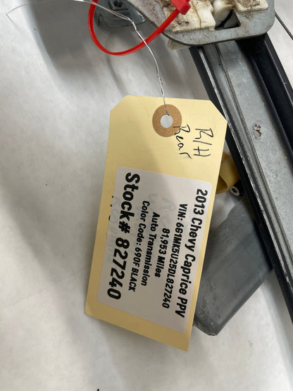 2013 Chevy Caprice PPV RH Passenger Rear Window Regulator Motor OEM