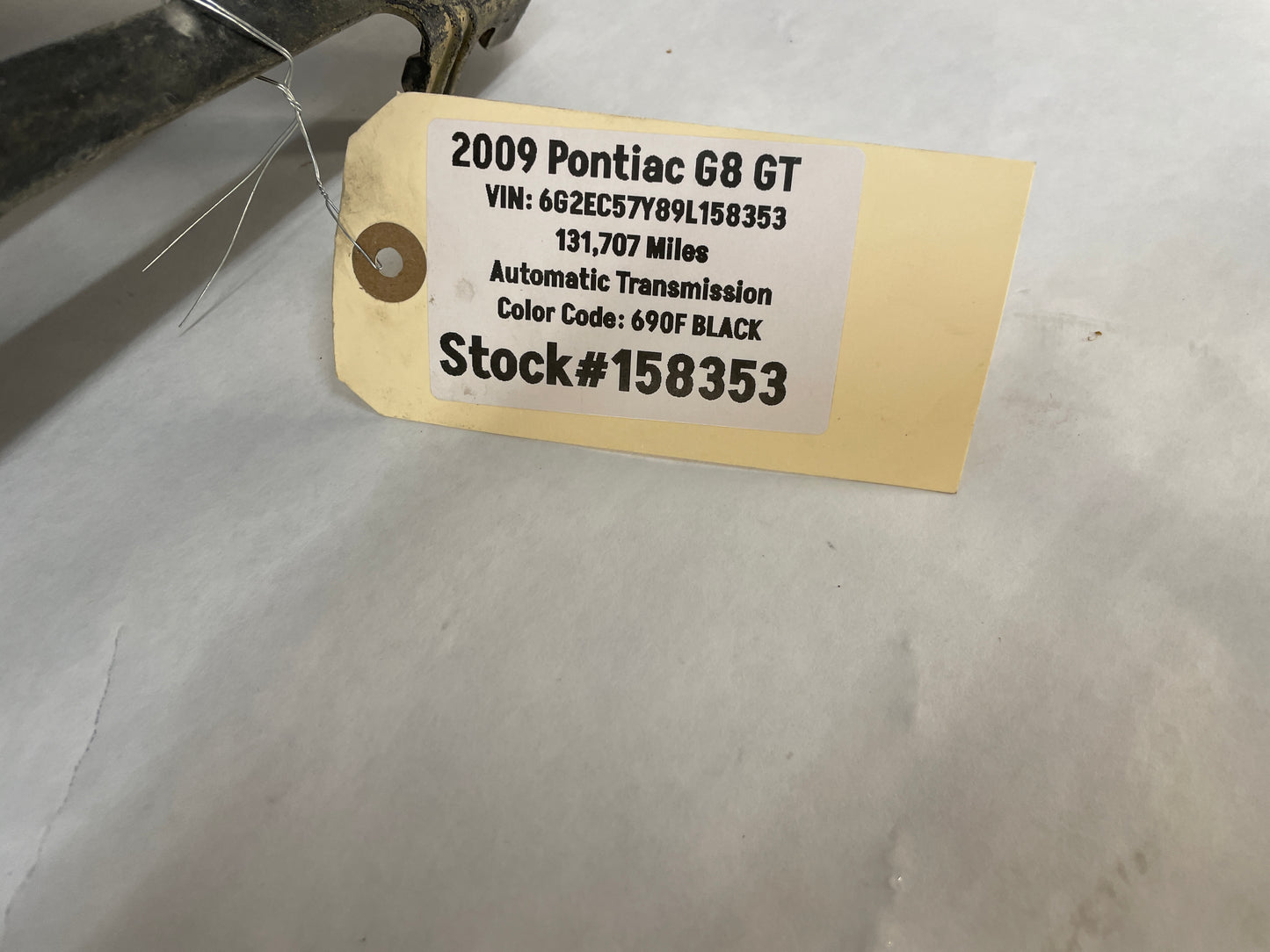 2009 Pontiac G8 GT Rear Bumper Energy Impact Absorber OEM