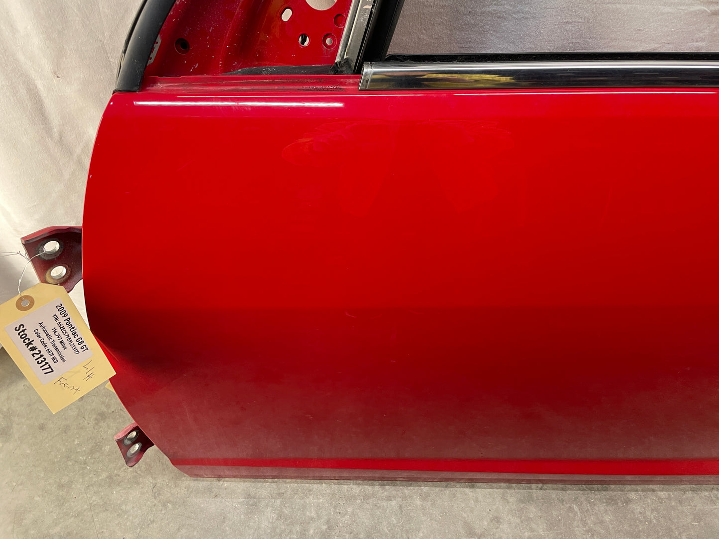 2009 Pontiac G8 GT LH Driver Front Exterior Door Red OEM