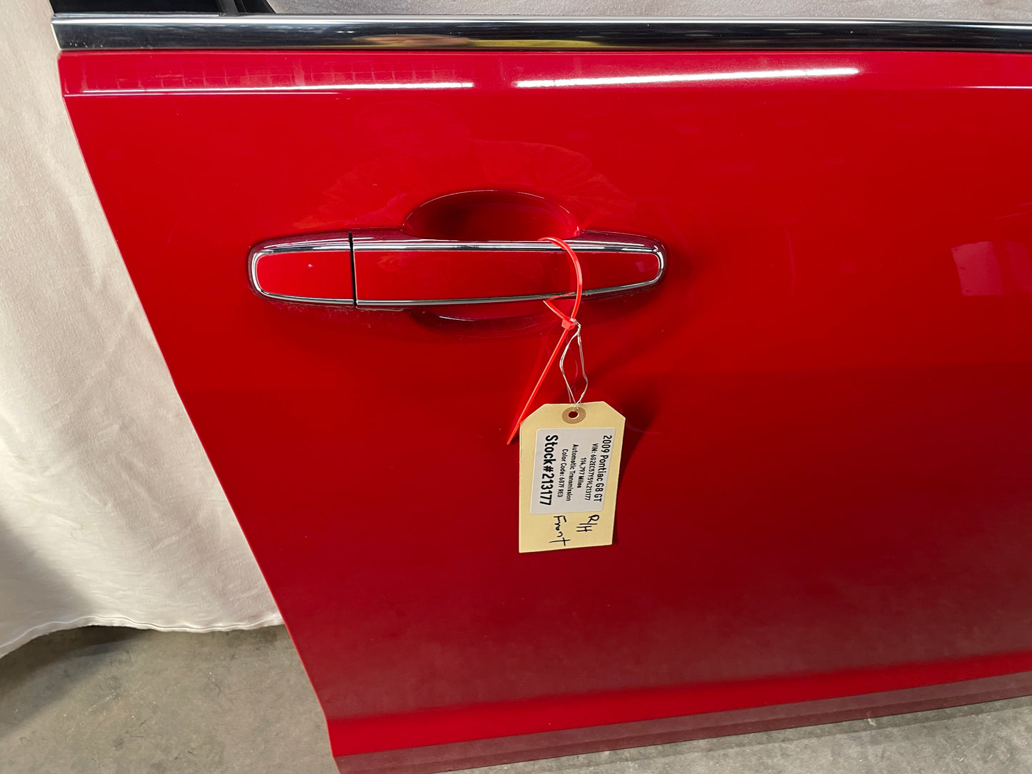 2009 Pontiac G8 GT RH Passenger Front Exterior Door Red OEM