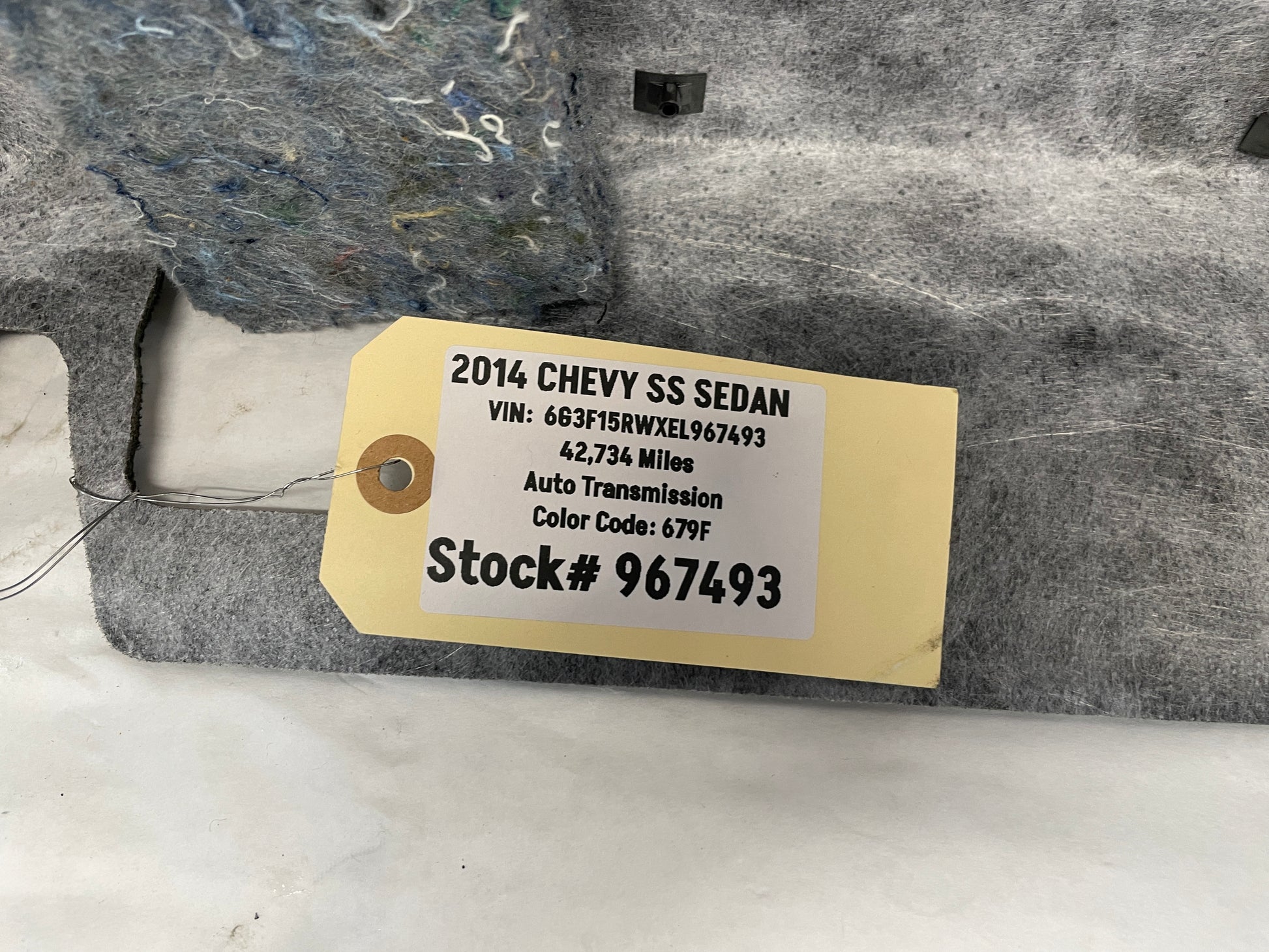 2014 Chevy SS Sedan Rear Package Deck Tray Parcel Shelf Trim Lid OEM - Day's Parts Yard