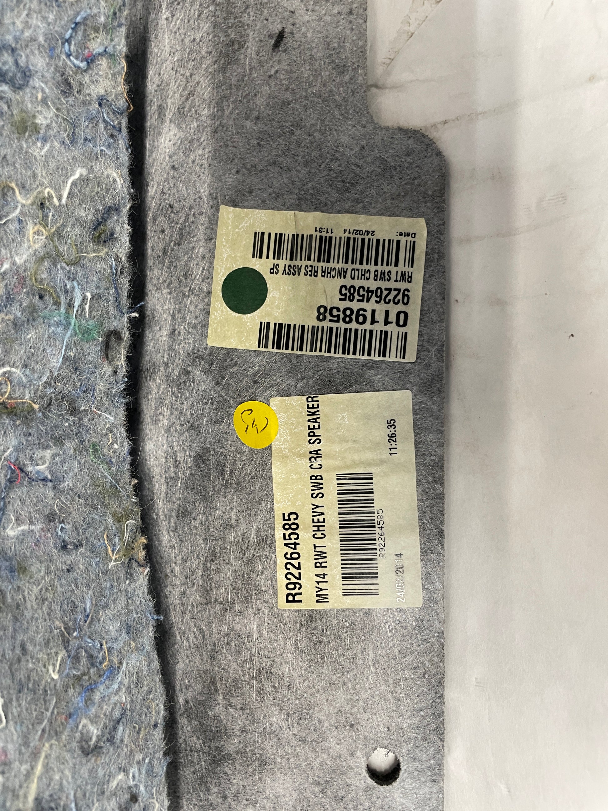 2014 Chevy SS Sedan Rear Package Deck Tray Parcel Shelf Trim Lid OEM - Day's Parts Yard