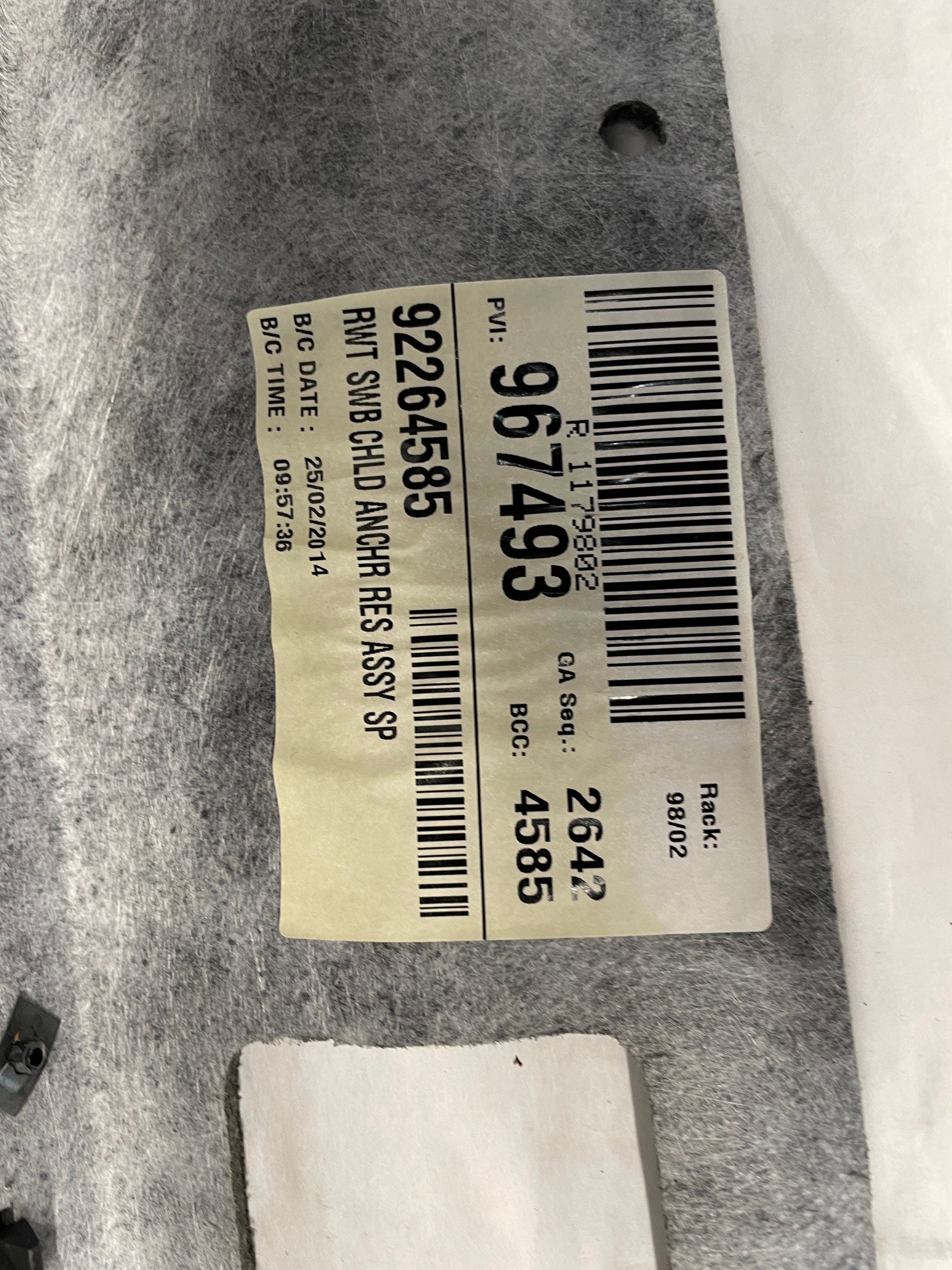 2014 Chevy SS Sedan Rear Package Deck Tray Parcel Shelf Trim Lid OEM - Day's Parts Yard