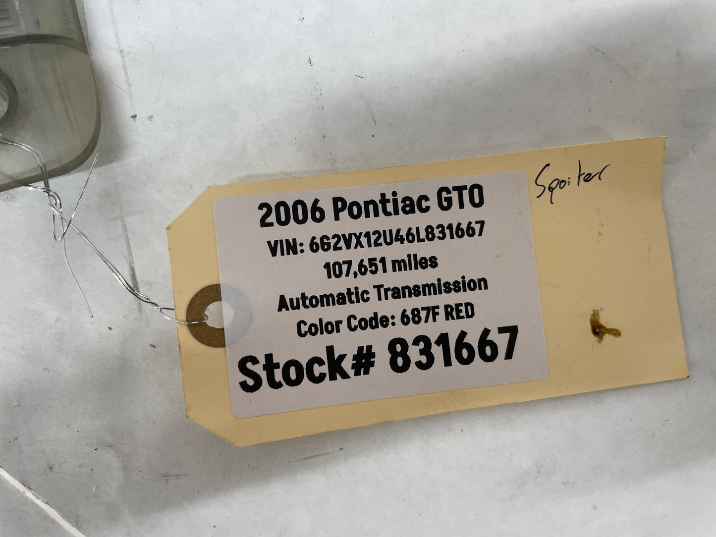 2006 Pontiac GTO Spoiler Wing 3rd Brake High Mount Light Lamp OEM