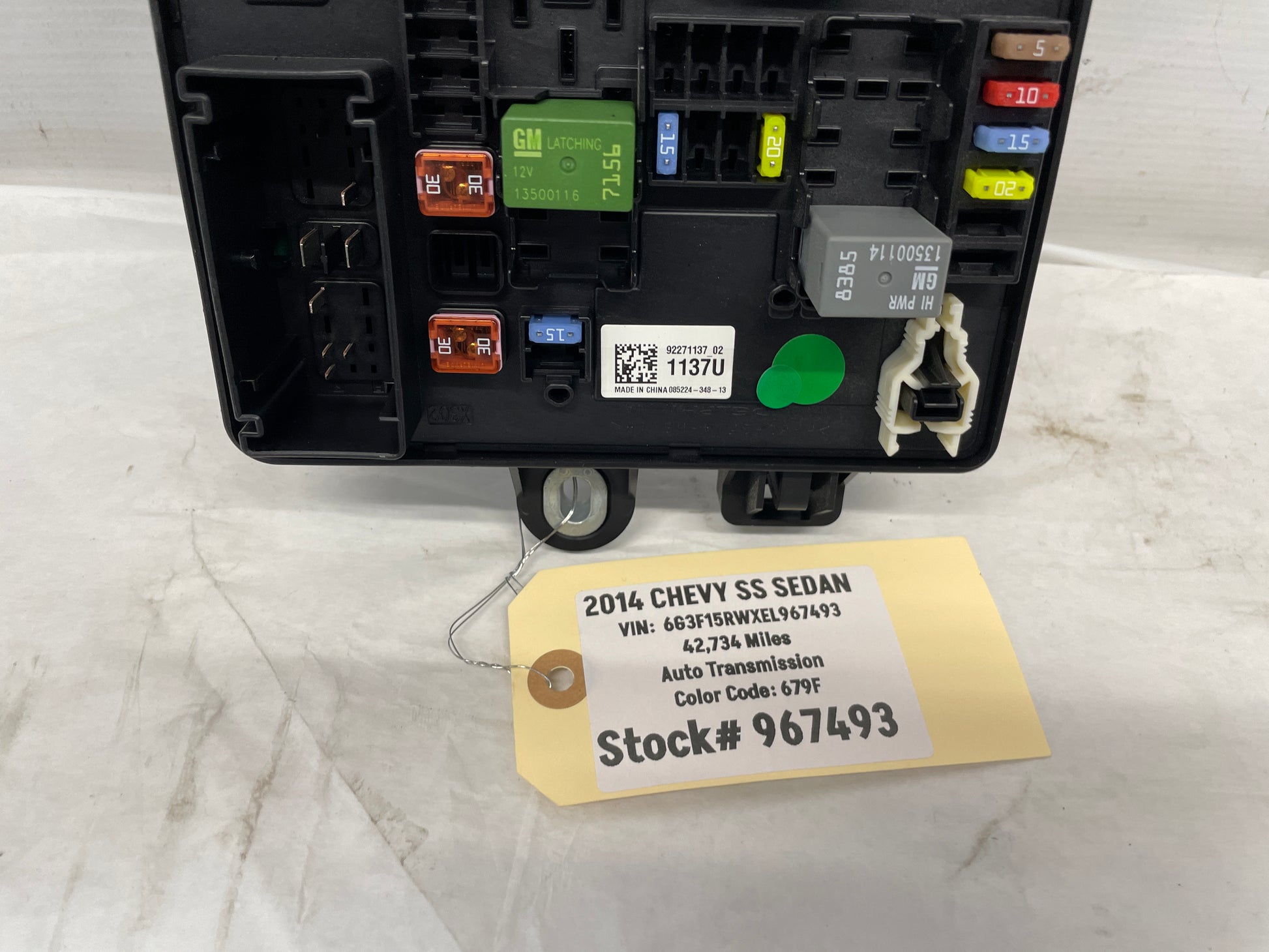 2014 Chevy SS Sedan Rear Fuse Relay Box Block OEM - Day's Parts Yard