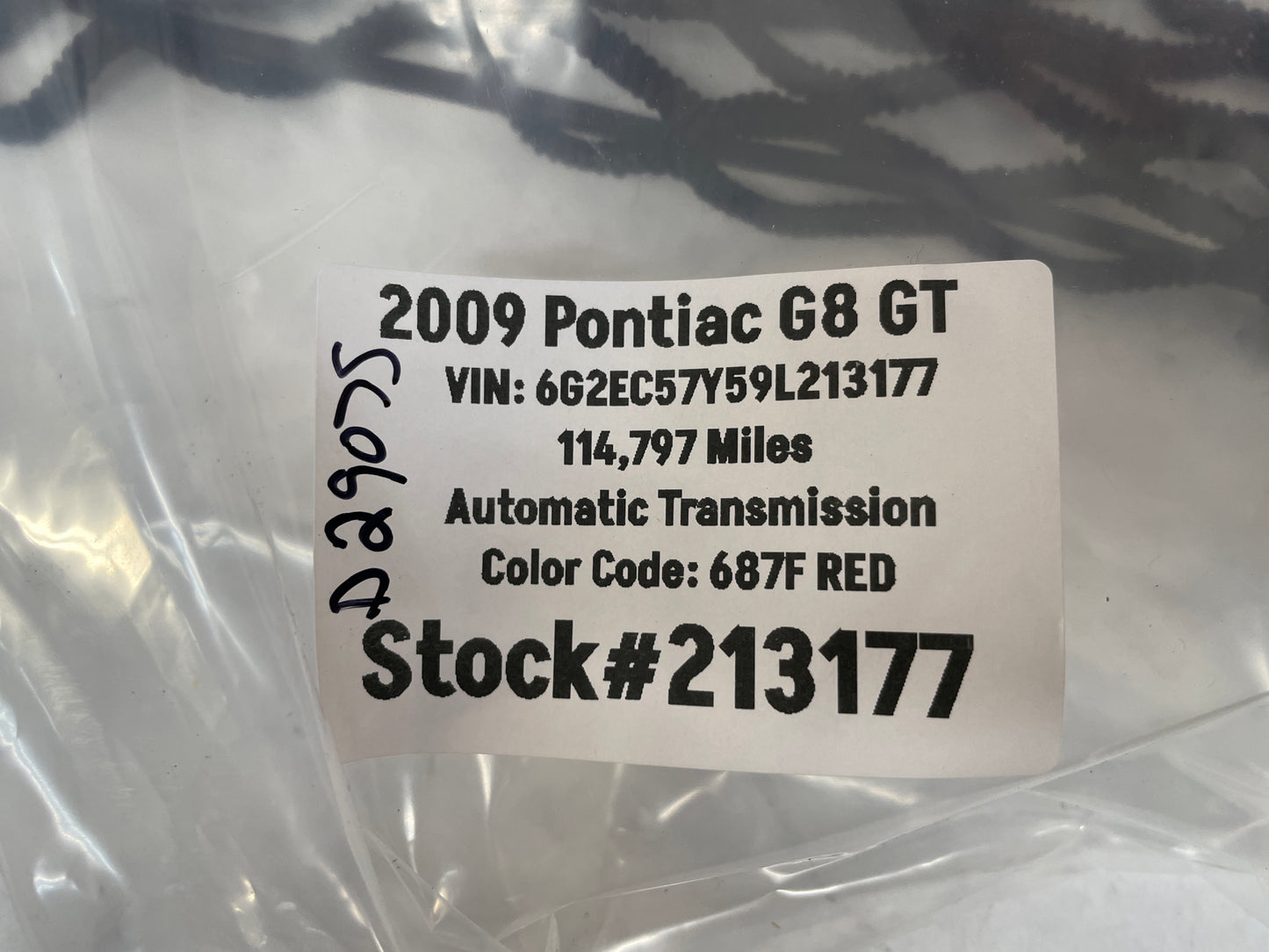 2009 Pontiac G8 GT Cargo Net w/ Hooks OEM