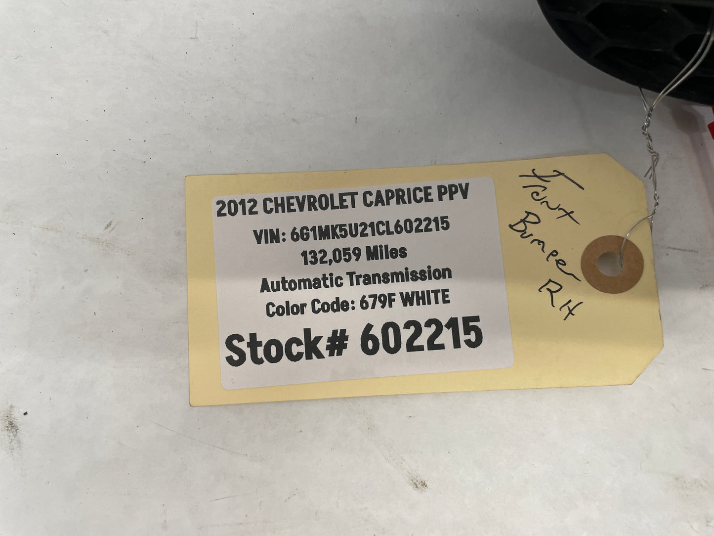 2012 Chevy Caprice PPV RH Passenger Front Bumper Grille Insert Panel OEM