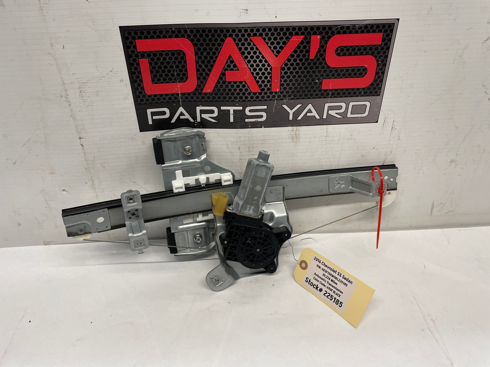2016 Chevy SS Sedan RH Passenger Rear Window Regulator w/ Motor OEM - Day's Parts Yard