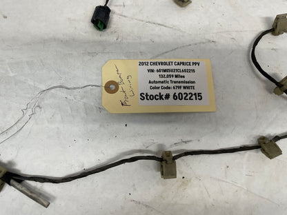 2012 Chevy Caprice PPV Front Bumper Fog Light Lamp Wire Wiring Harness OEM