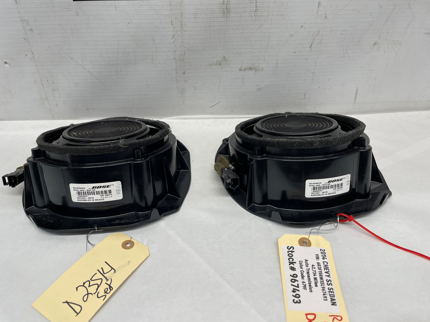 2014 Chevy SS Sedan Bose Package Tray Parcel Shelf Rear Speakers OEM - Day's Parts Yard