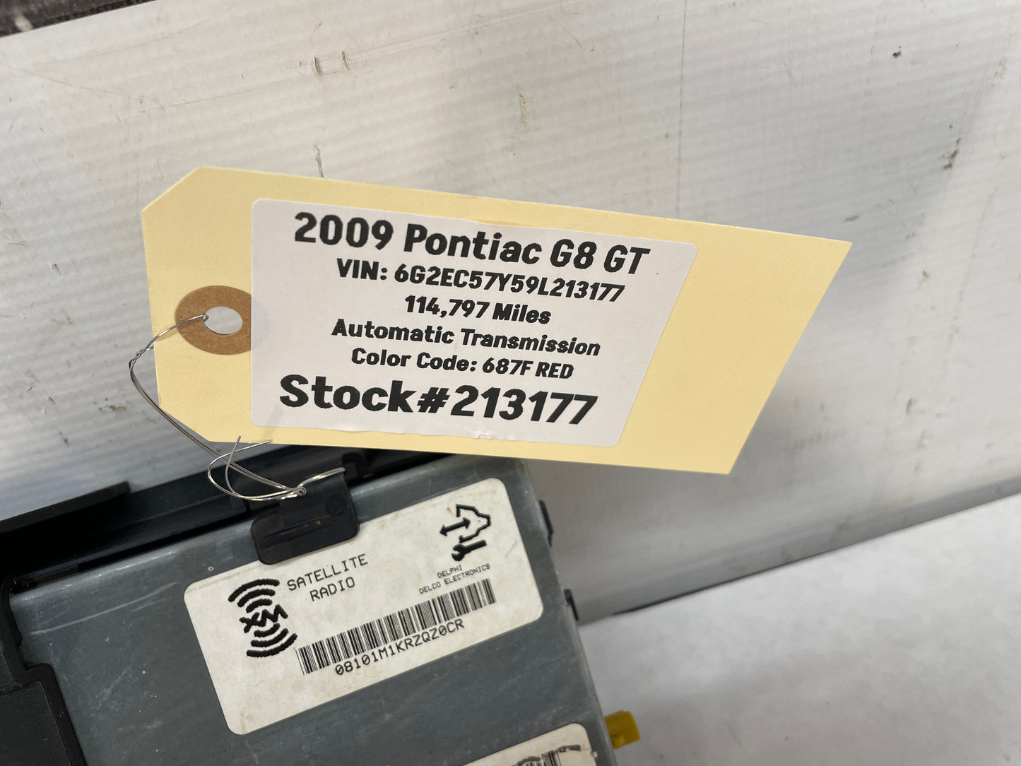 2009 Pontiac G8 G8 Satellite Radio Receiver Module OEM