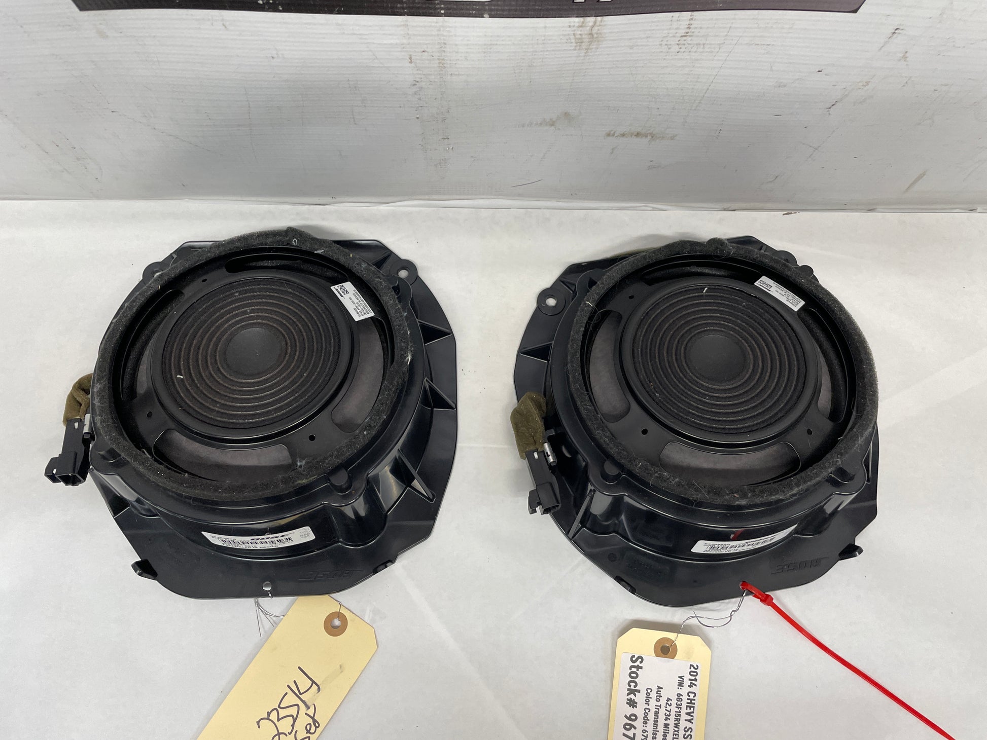 2014 Chevy SS Sedan Bose Package Tray Parcel Shelf Rear Speakers OEM - Day's Parts Yard
